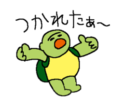 Rabbit and tortoise play golf sticker #14954166