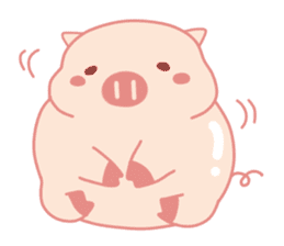 Vivid Emotions with Chubby Cute Pink Pig sticker #14957424