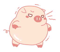 Vivid Emotions with Chubby Cute Pink Pig sticker #14957428