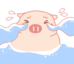 Vivid Emotions with Chubby Cute Pink Pig sticker #14957430