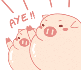 Vivid Emotions with Chubby Cute Pink Pig sticker #14957436