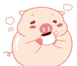 Vivid Emotions with Chubby Cute Pink Pig sticker #14957445