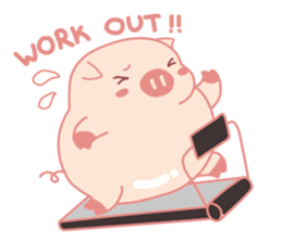 Vivid Emotions with Chubby Cute Pink Pig sticker #14957449