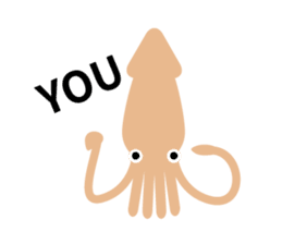 Squid living in the city sticker #14957791