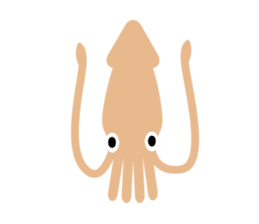 Squid living in the city sticker #14957792