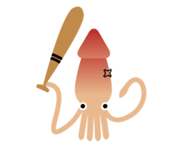 Squid living in the city sticker #14957793