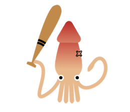 Squid living in the city sticker #14957793