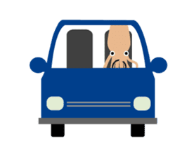 Squid living in the city sticker #14957800