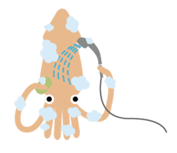 Squid living in the city sticker #14957801