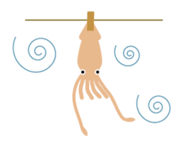 Squid living in the city sticker #14957802