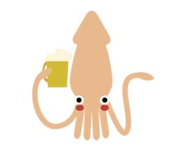 Squid living in the city sticker #14957803