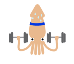 Squid living in the city sticker #14957808