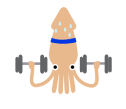 Squid living in the city sticker #14957808