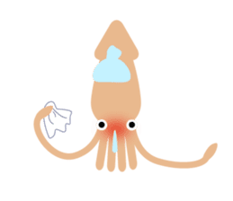Squid living in the city sticker #14957809