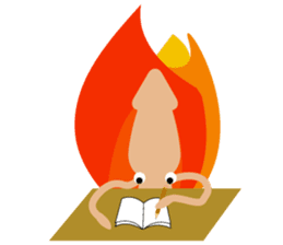 Squid living in the city sticker #14957810