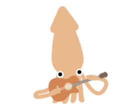 Squid living in the city sticker #14957811