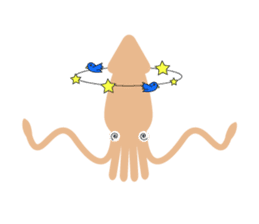 Squid living in the city sticker #14957812