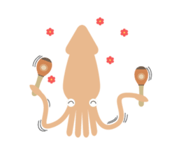 Squid living in the city sticker #14957813