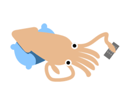 Squid living in the city sticker #14957818