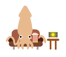 Squid living in the city sticker #14957819