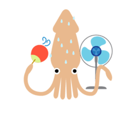 Squid living in the city sticker #14957821
