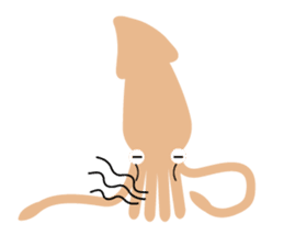 Squid living in the city sticker #14957823