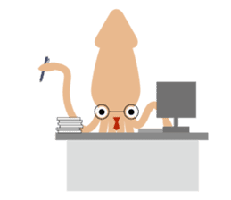 Squid living in the city sticker #14957824