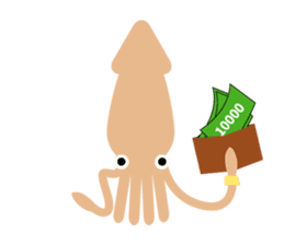 Squid living in the city sticker #14957825