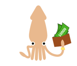 Squid living in the city sticker #14957825