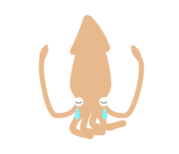 Squid living in the city sticker #14957826