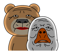 Old Bear And Bird sticker #14959261
