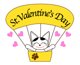 Animation happy cat's Valentine's Day sticker #14960277