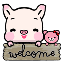 Small Pig & Teddy (EN) sticker #14963006