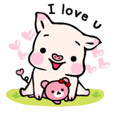 Small Pig & Teddy (EN) sticker #14963010