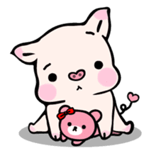 Small Pig & Teddy (EN) sticker #14963041