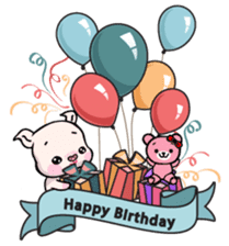 Small Pig & Teddy (EN) sticker #14963045