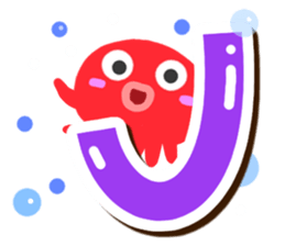 Octopus Sticker (Alphabet version) sticker #14965031