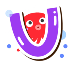 Octopus Sticker (Alphabet version) sticker #14965042