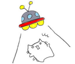 Handwriting style! cute cat in Japanese sticker #14965430