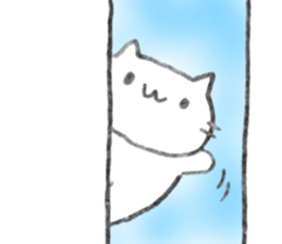 Handwriting style! cute cat in Japanese sticker #14965452