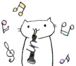 Handwriting style! cute cat in Japanese sticker #14965458