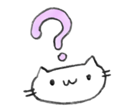 Handwriting style! cute cat in Japanese sticker #14965460