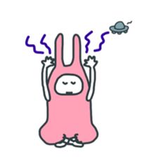 Lazy Pink Psychic Rabbit sticker #14968086