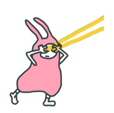 Lazy Pink Psychic Rabbit sticker #14968089