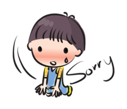 little boy cute cute sticker #14968479