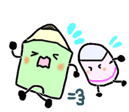 Mr.pencil and Ms.eraser 2 sticker #14971437