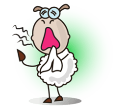 Hyperactivity Fluffy-white Sheep sticker #14973865