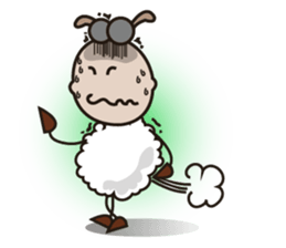 Hyperactivity Fluffy-white Sheep sticker #14973873
