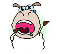 Hyperactivity Fluffy-white Sheep sticker #14973875