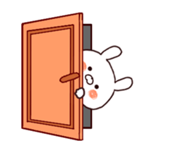 A moving, usable rabbit stamp sticker #14974375